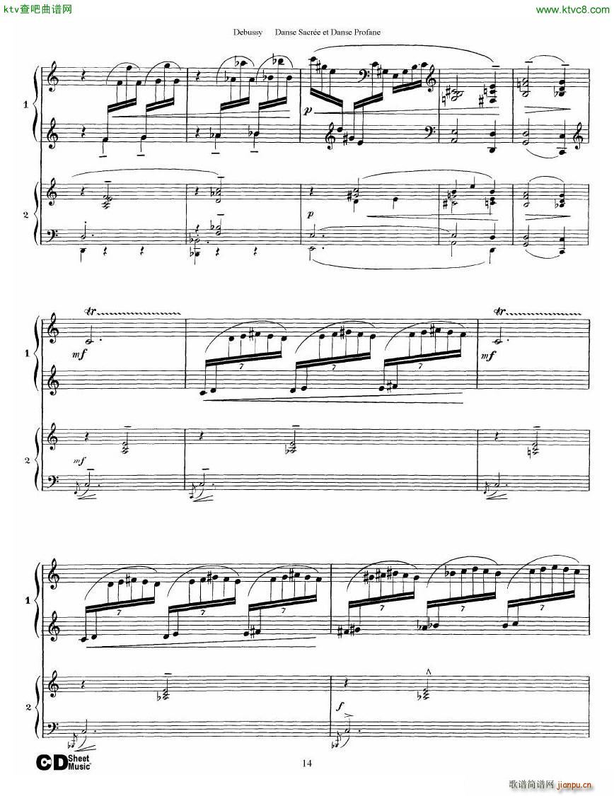 Debussy Danse Sacr��e et Danse Profane 2 Piano s(����V)14