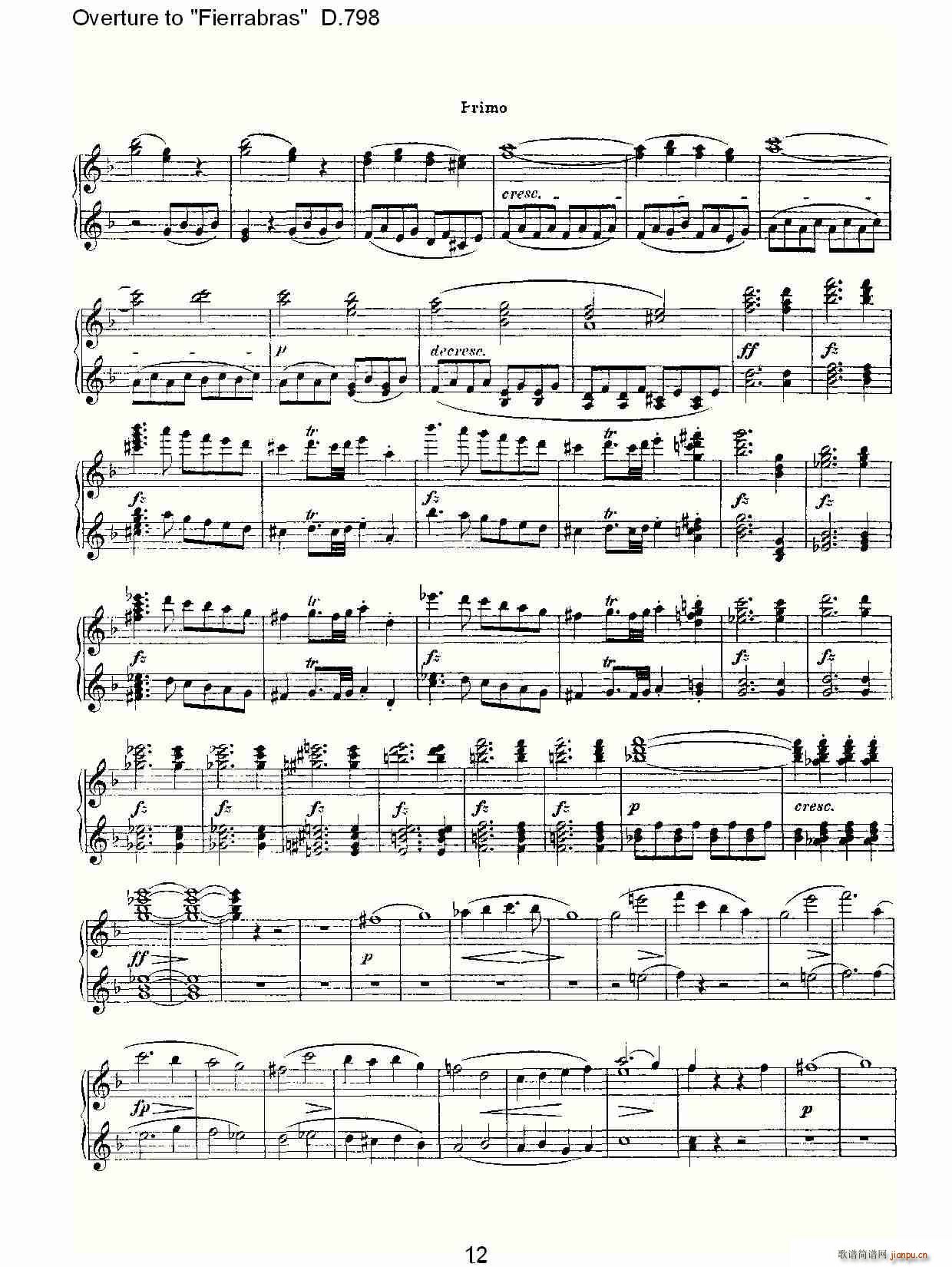 Overture to Fierrabras D 798 Fierrabras ����D 798(����V)12