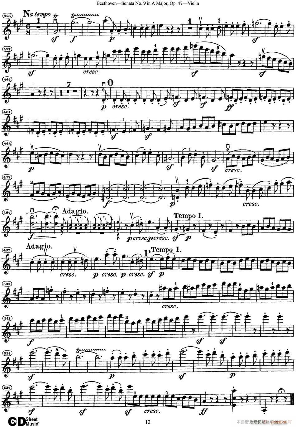 Violin Sonata No 9 in A Major Op 47(С�����V)13