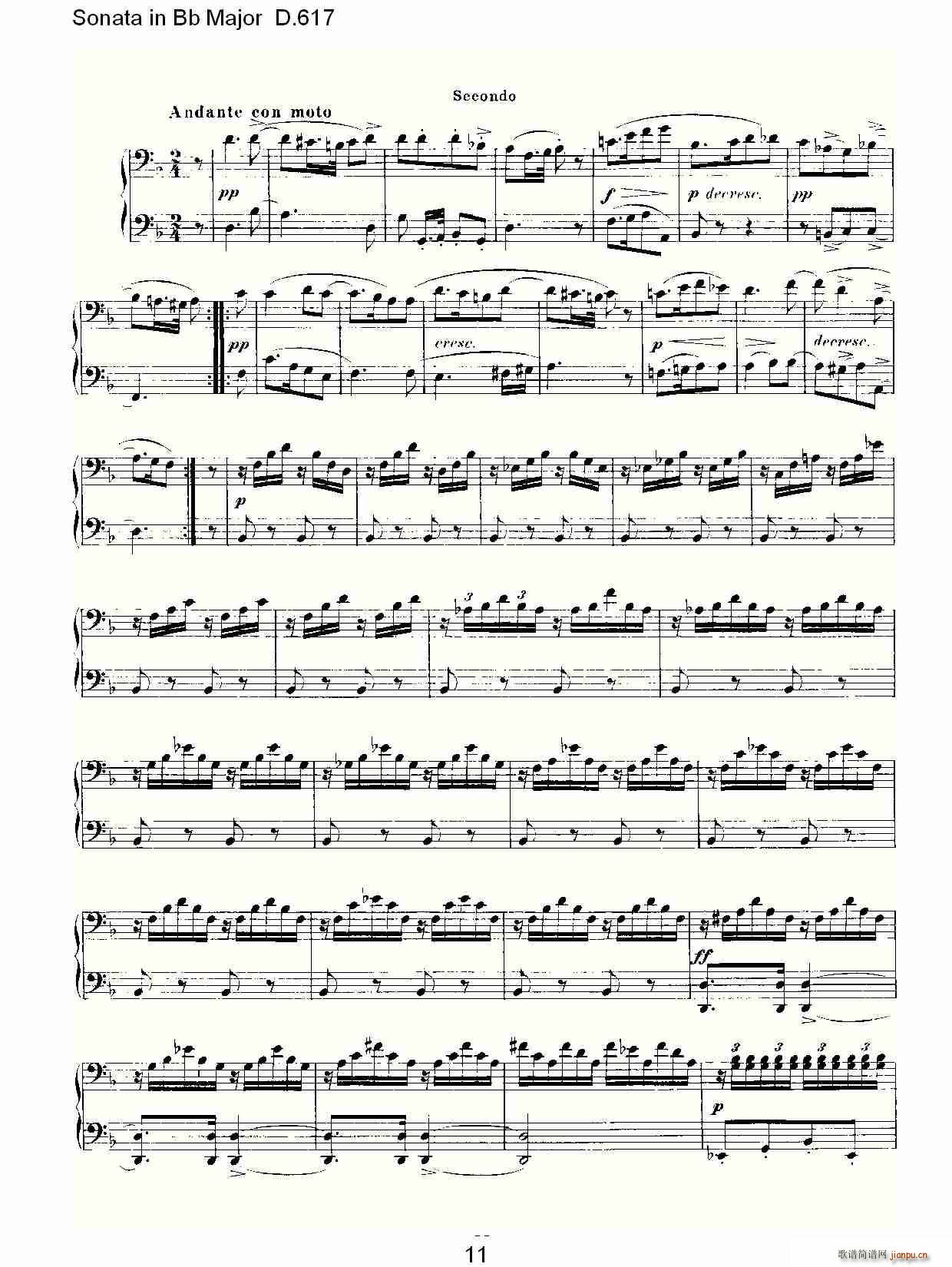 Sonata in Bb Major D.617(ʮ�ּ�����)11