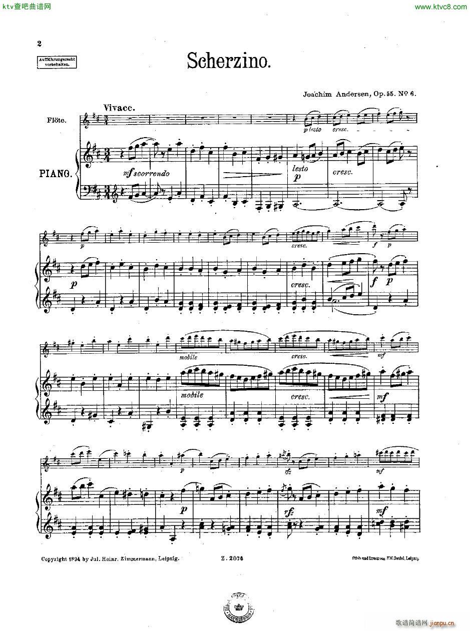 Andersen op 55 Acht Vortragsst��cke fl pno(����V)38