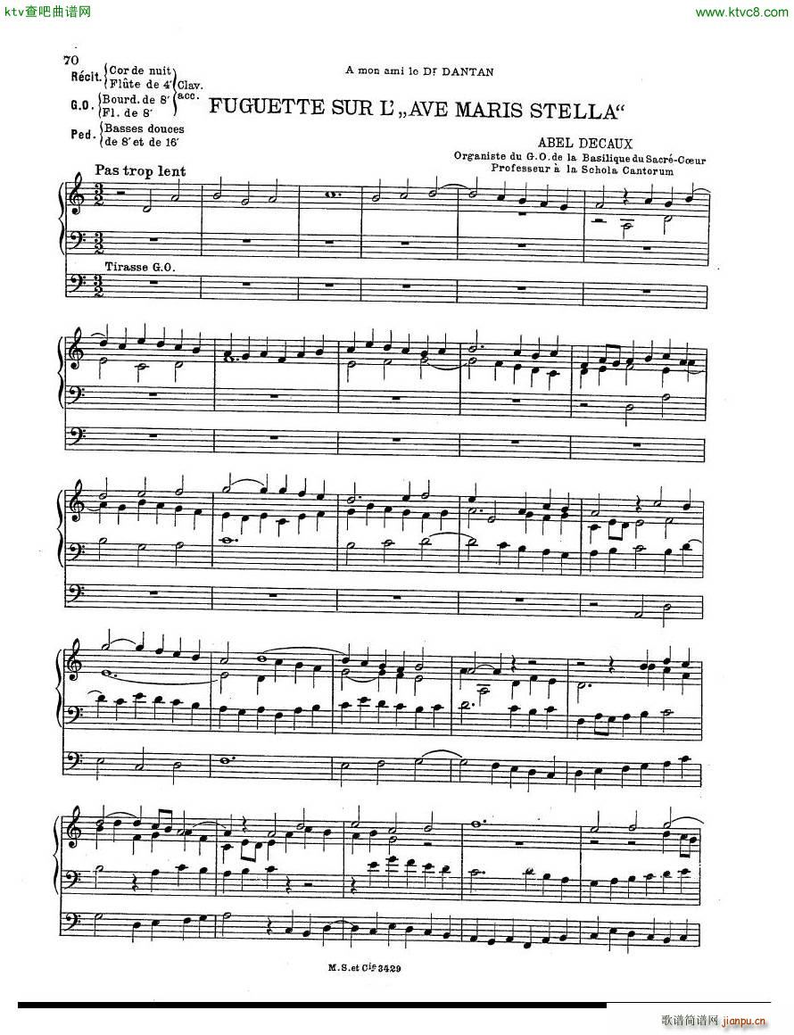 Decaux Abel Fuguette sur L Ave Maris Stella organ(����V)1