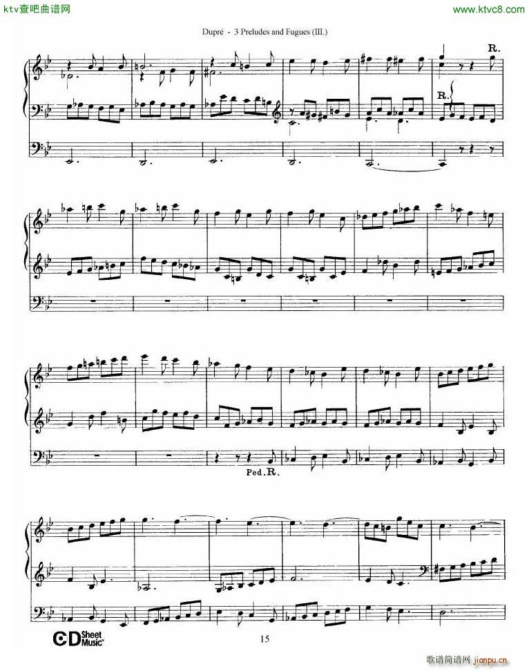 Dupr�� Prelude Fugue in G minor Op 7 No 3(����V)15