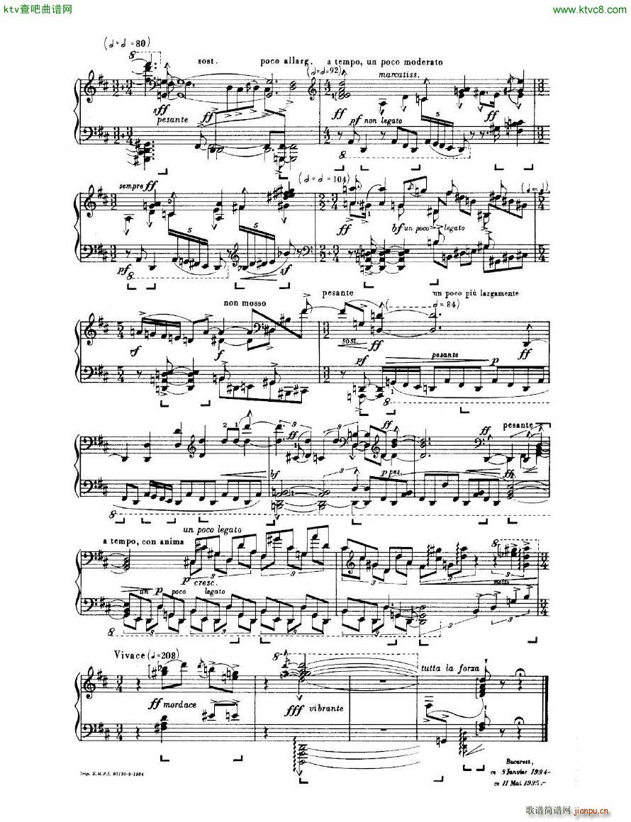 Enescu op 24 No 3 Piano sonata No 3(����V)39