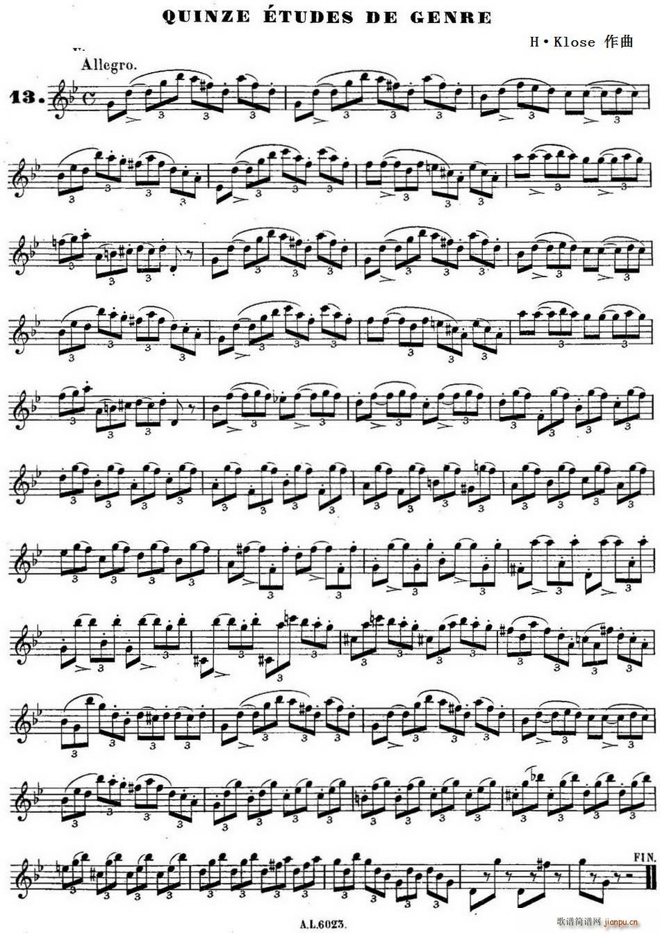H Klose������ Quinze etudes de genre 13(ʮ�ּ�����)1