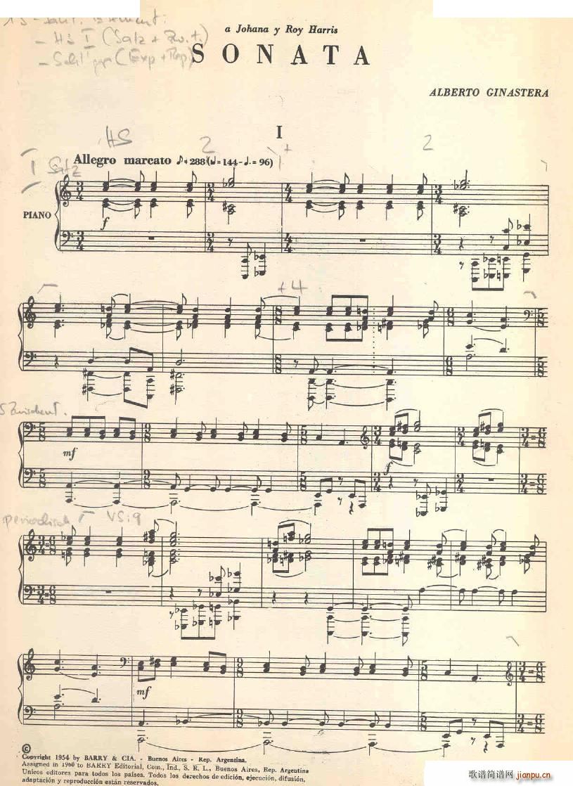 Ginastera Sonata No 1 Sonata No 1(ʮ�ּ�����)1