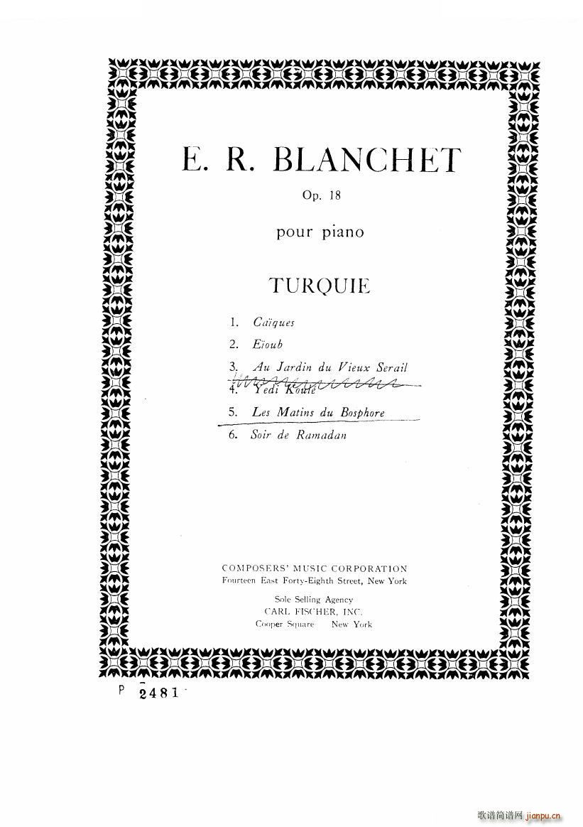 Blanchet Op 18 Turquie Op 18 Turquie(ʮ�ּ�����)24