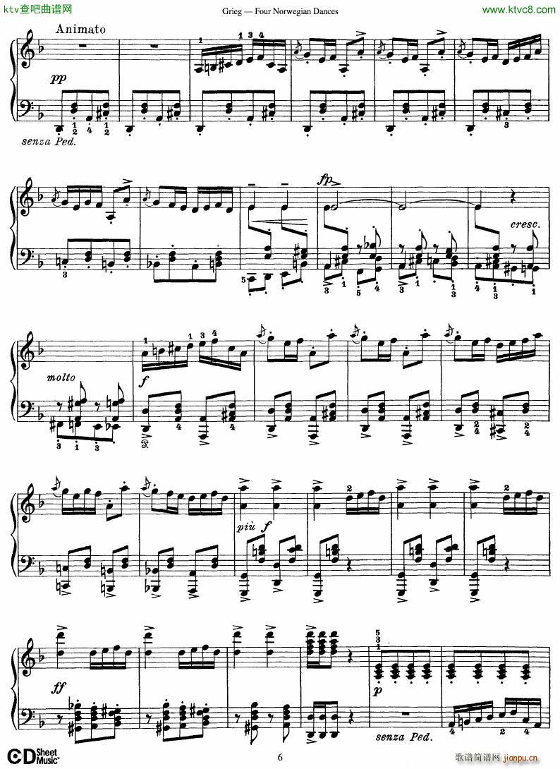 Grieg Four Norwegian Dances(����V)6