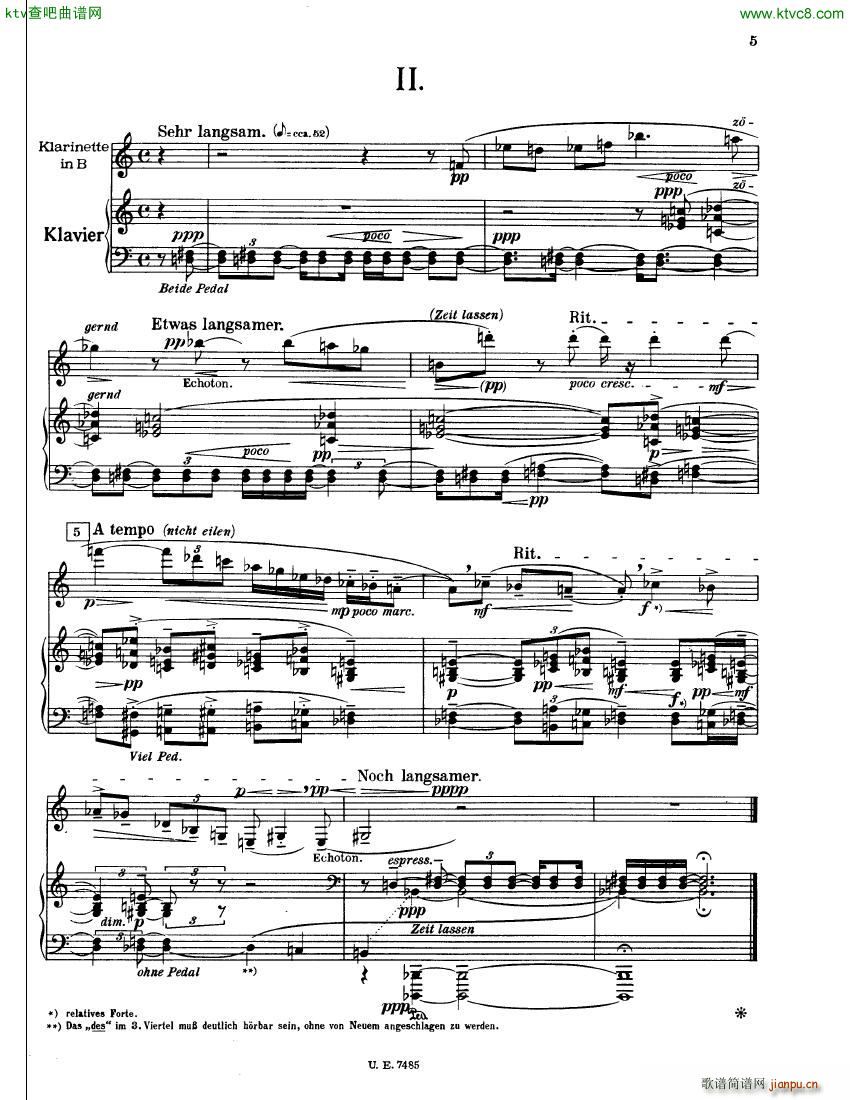 Berg op5 Vier St��cke f��r kl klavier(����V)6