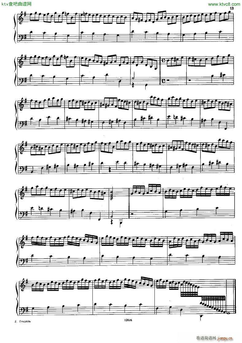 H ndel 1 Suiten for Piano Book 2(����V)11