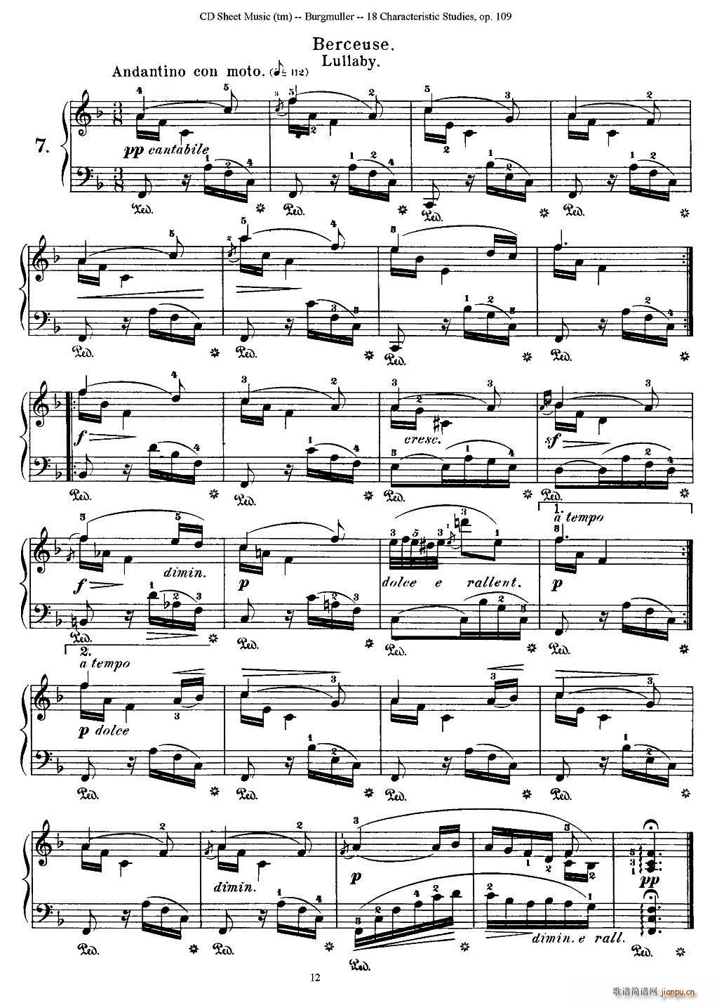 Burgmuller 18 Characteristic Studies 7(����V)1