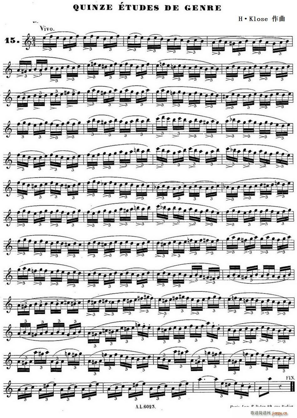 H Klose������ Quinze etudes de genre 15(ʮ�ּ�����)1