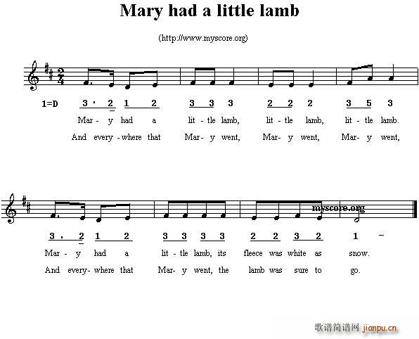 Mary had a little lamb(ʮ�ּ�����)1