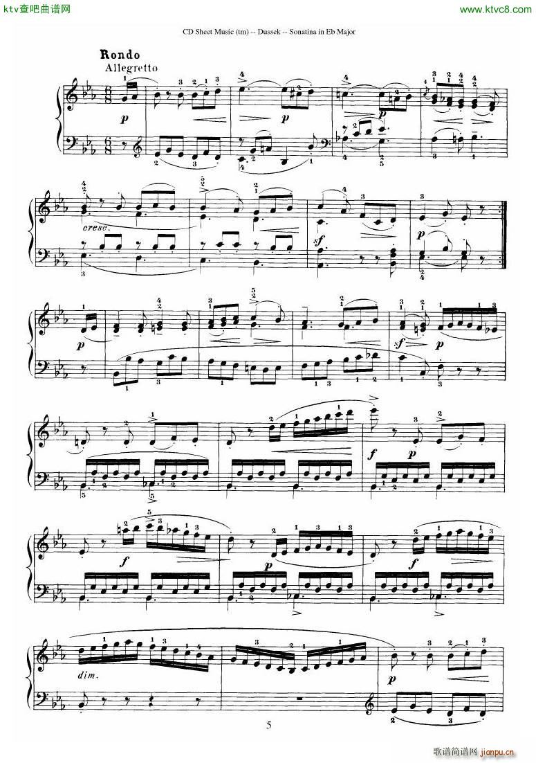 Dussek Sonatina in G Major(����V)34