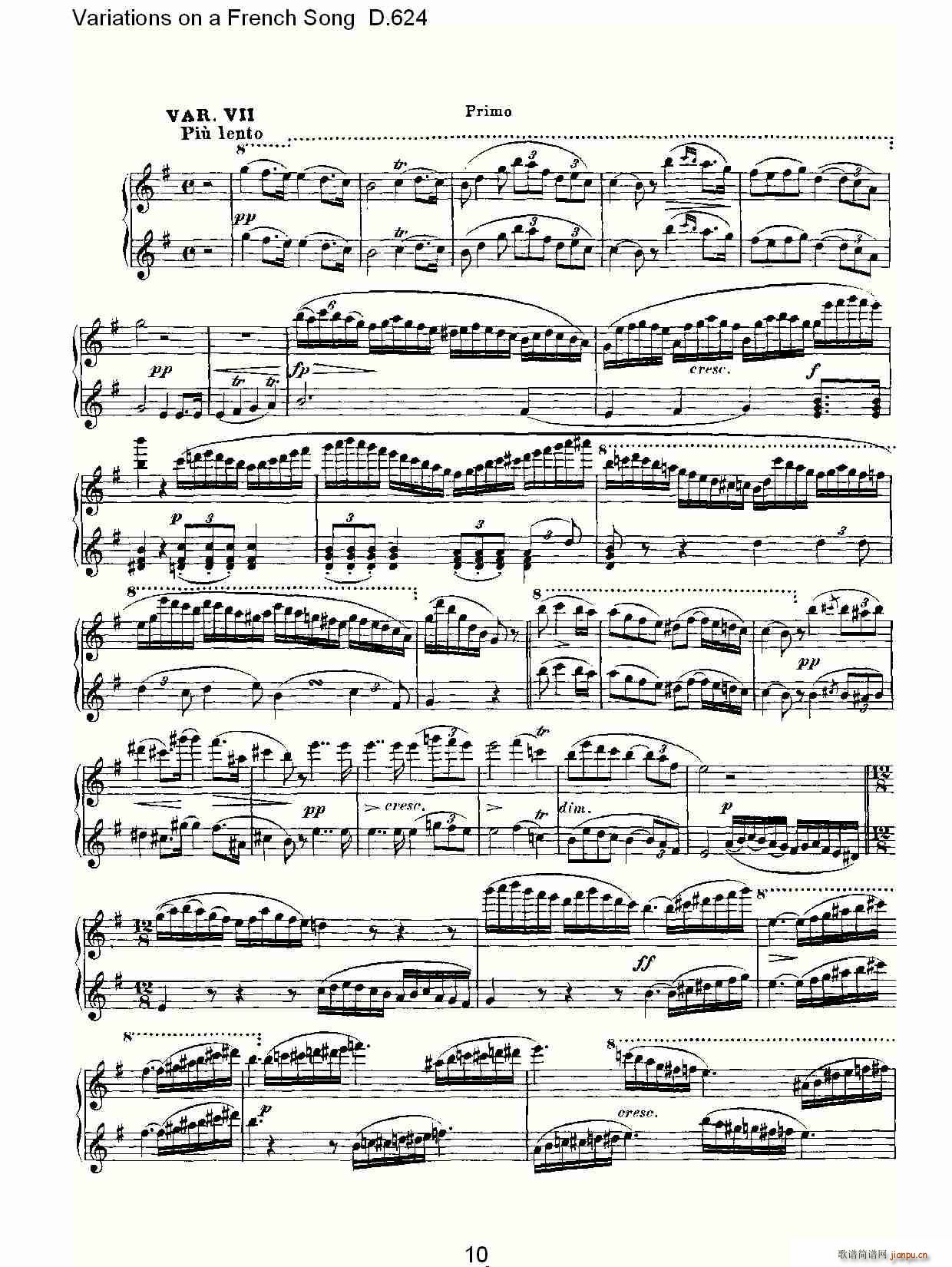 Variations on a French Song D.624(ʮ�ּ�����)10
