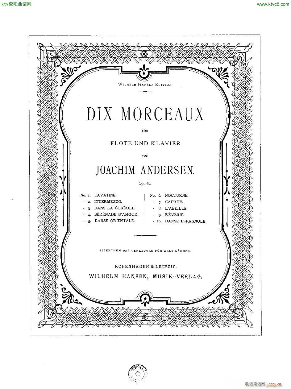 Andersen op 62 Dix Morceaux fl pno(����V)5