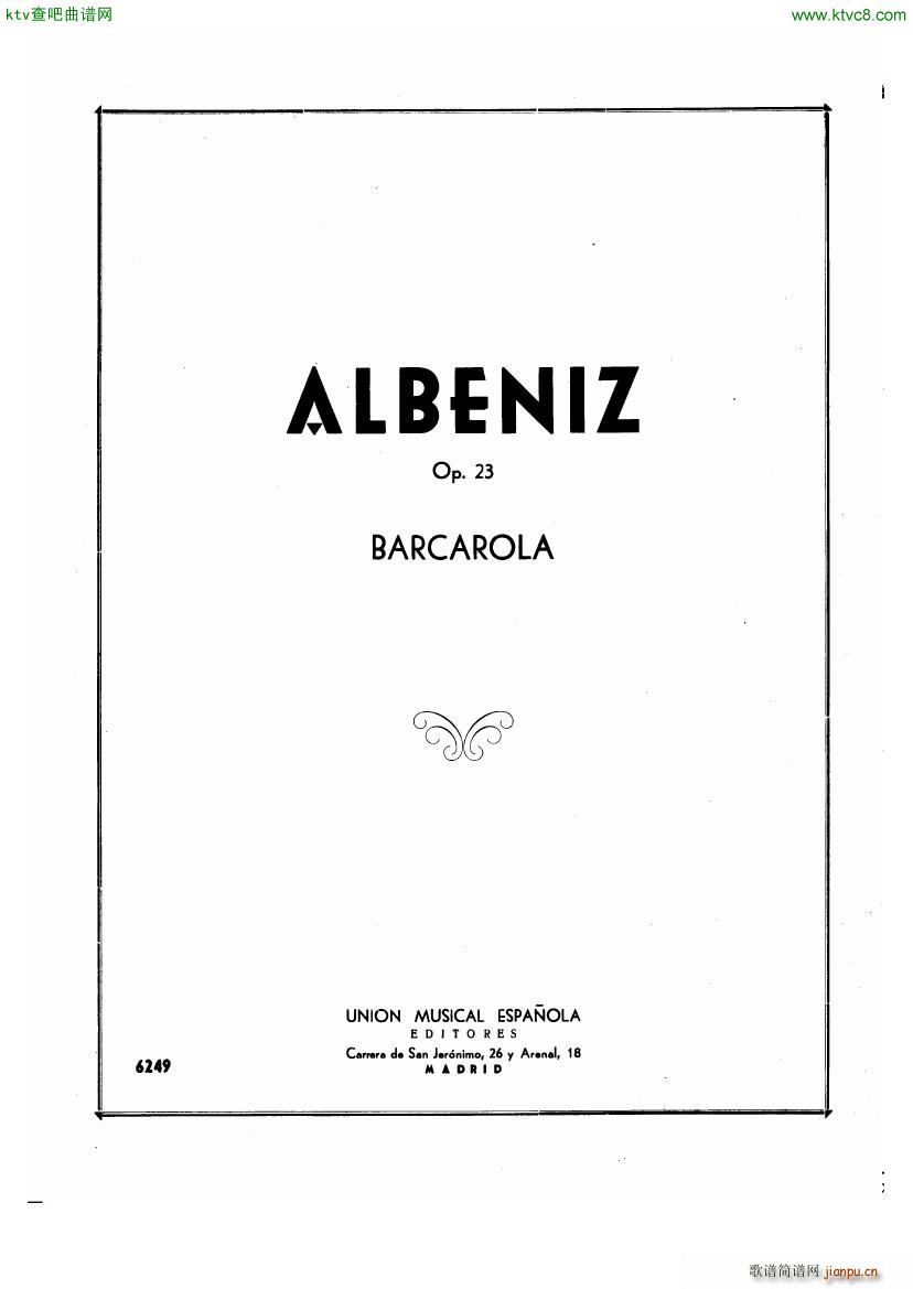 Albeniz op 23 Barcarolle(����V)1