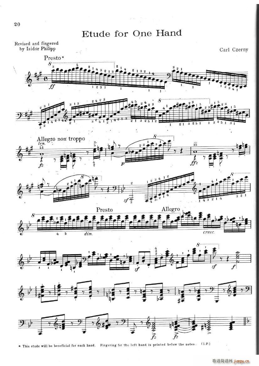 czerny etude one hand(����V)1