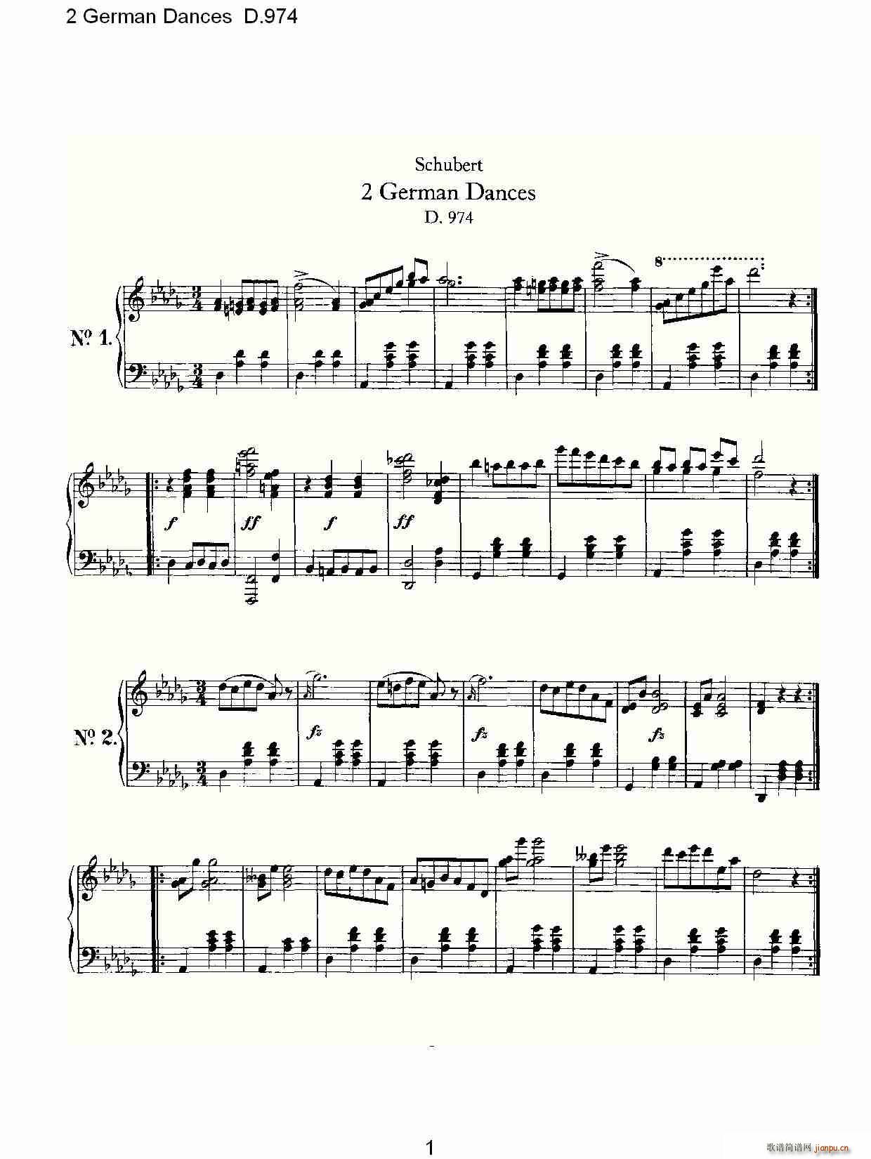 2 German Dances D.974(ʮ�ּ�����)1