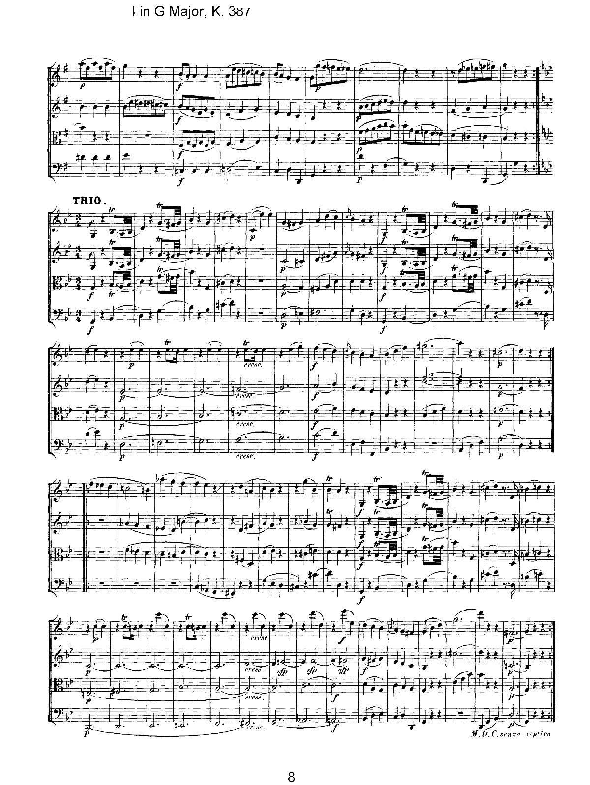 Mozart Quartet No 14 in G Major K 387(���V)8