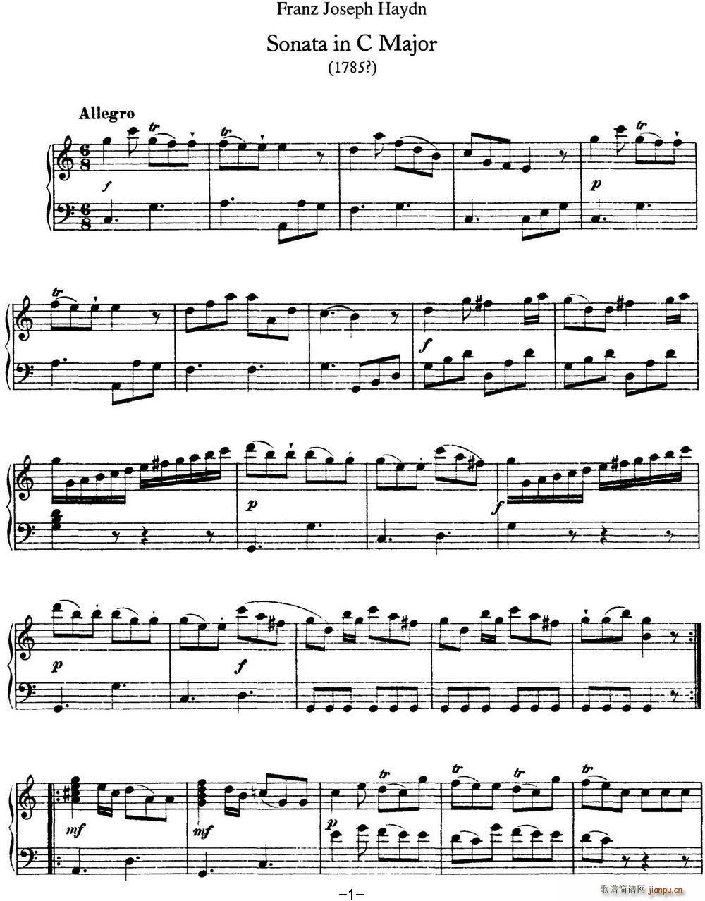���D ������Q�� Hob XVI 15 in C major(����V)1