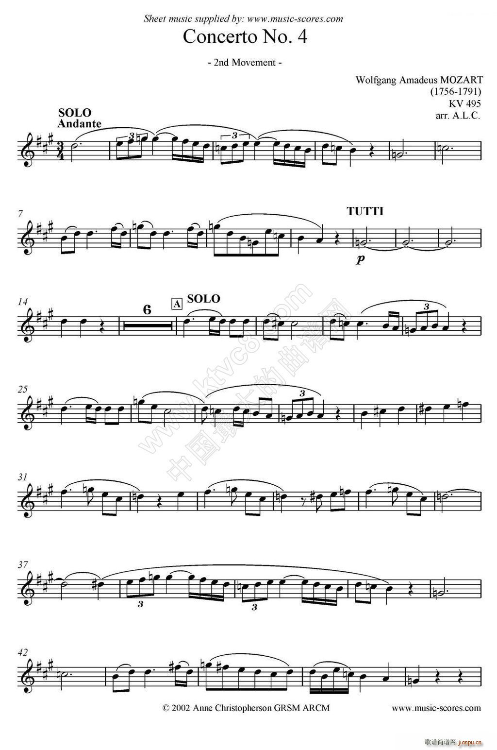 Mozart Concerto KV495 No 4 2st �����_��˹(ʮ�ּ�����)1