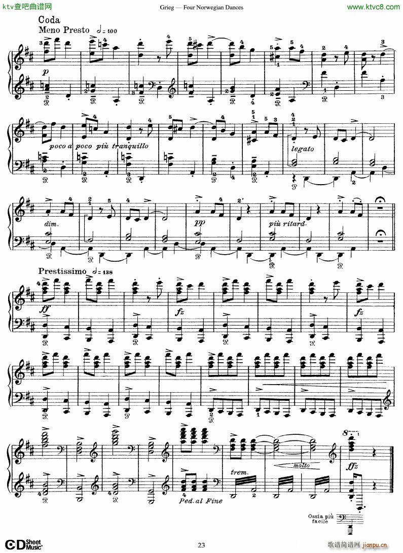 Grieg Four Norwegian Dances(����V)23