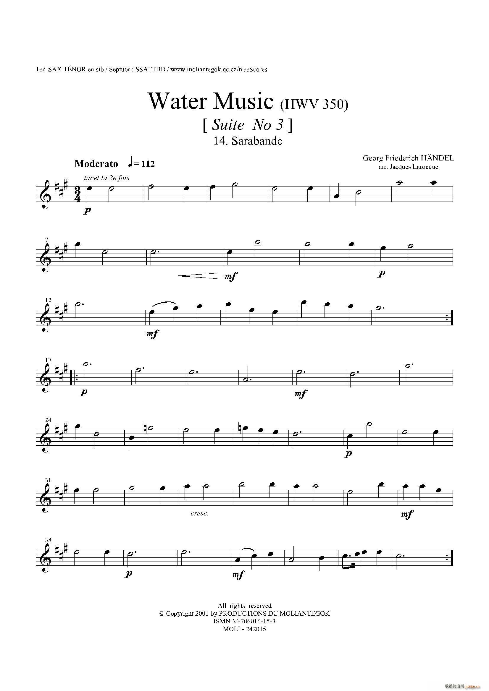 Water Music HWV 350 No 3 ��һ�������_��˹(ʮ�ּ�����)1
