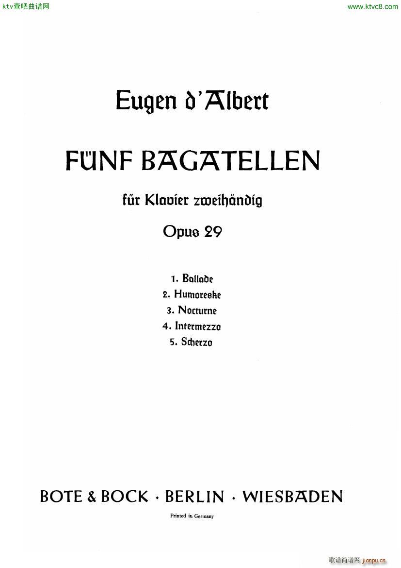 D Albert op 29 no 5 Bagatellen(����V)1