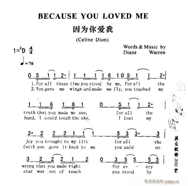 BECAUSE YOU LOVED ME(ʮ�ּ�����)1