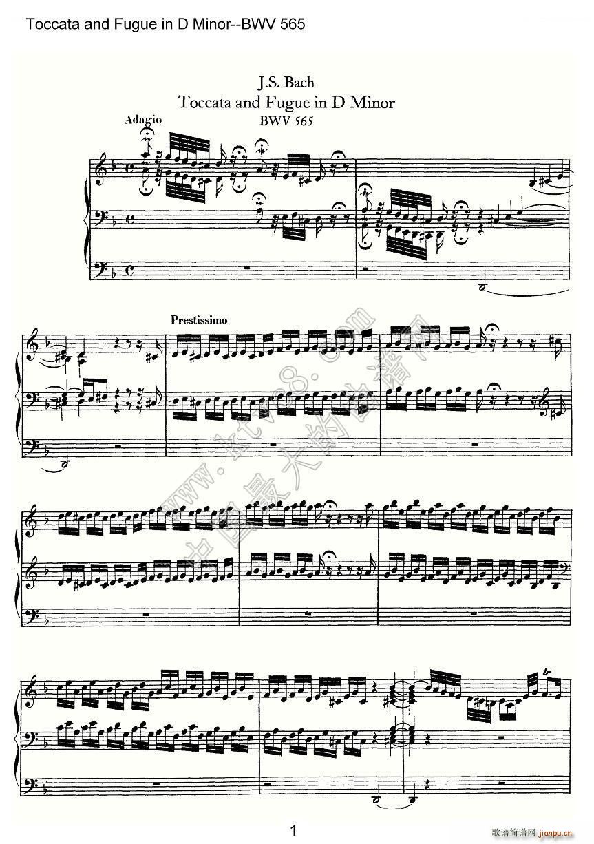 Toccata and Fugue in D Minor BWV 565 ���L(f��ng)���V(ʮ�ּ�����)1