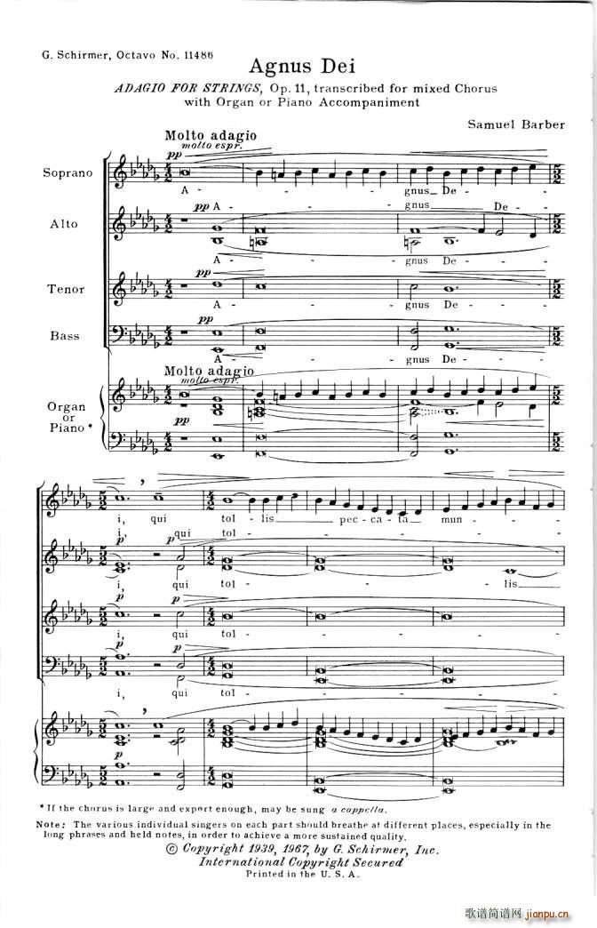 Barber op 11 Agnus Dei(����V)1