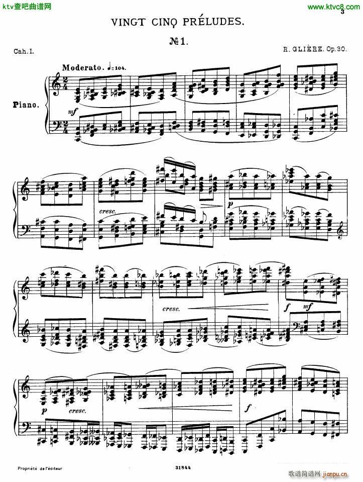 Gliere 25 Preludes op30 Book1(����V)1