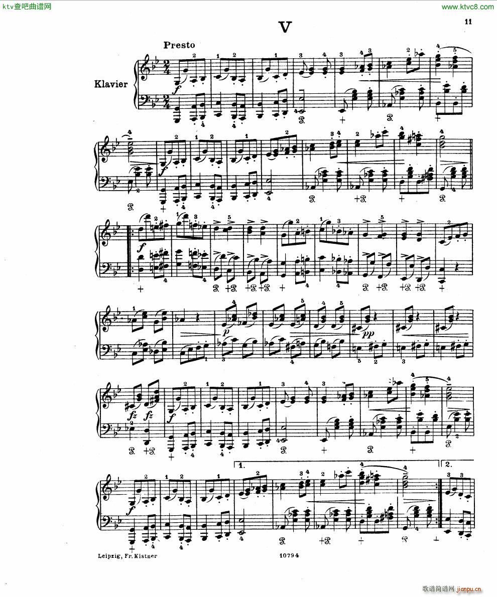 Fuchs Robert Improvisation pour clavier op 11(����V)9