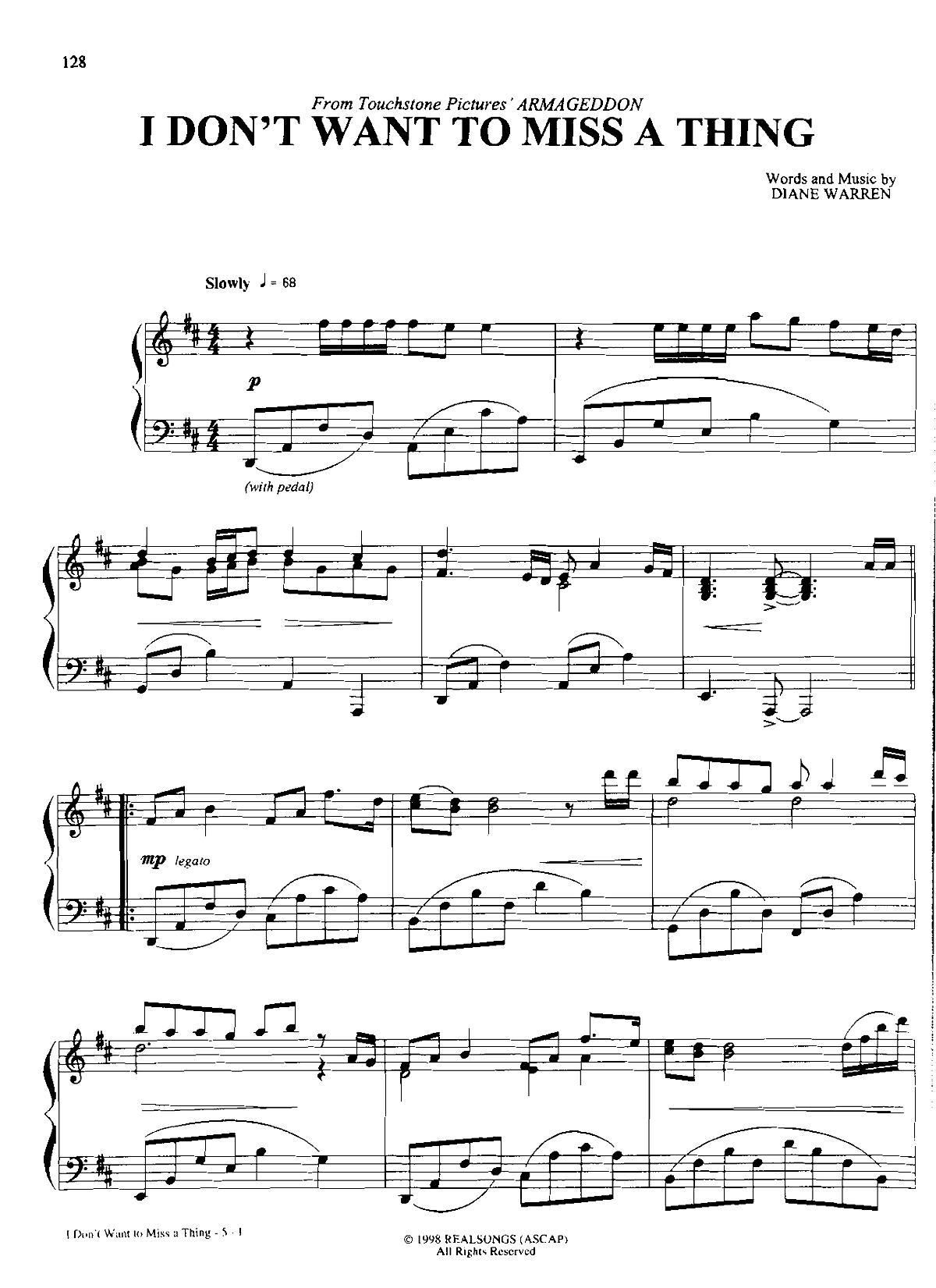 I DON T WANT TO MISS A THING Dan Coates �������{ ��(����V)1