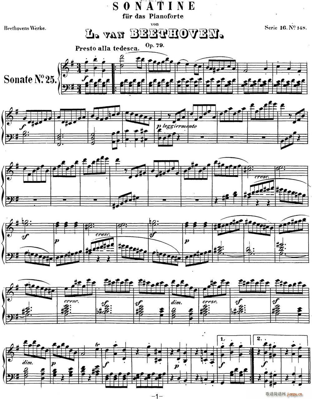 ؐ���������Q��25 ���N G���{ Op 79 G major(����V)1