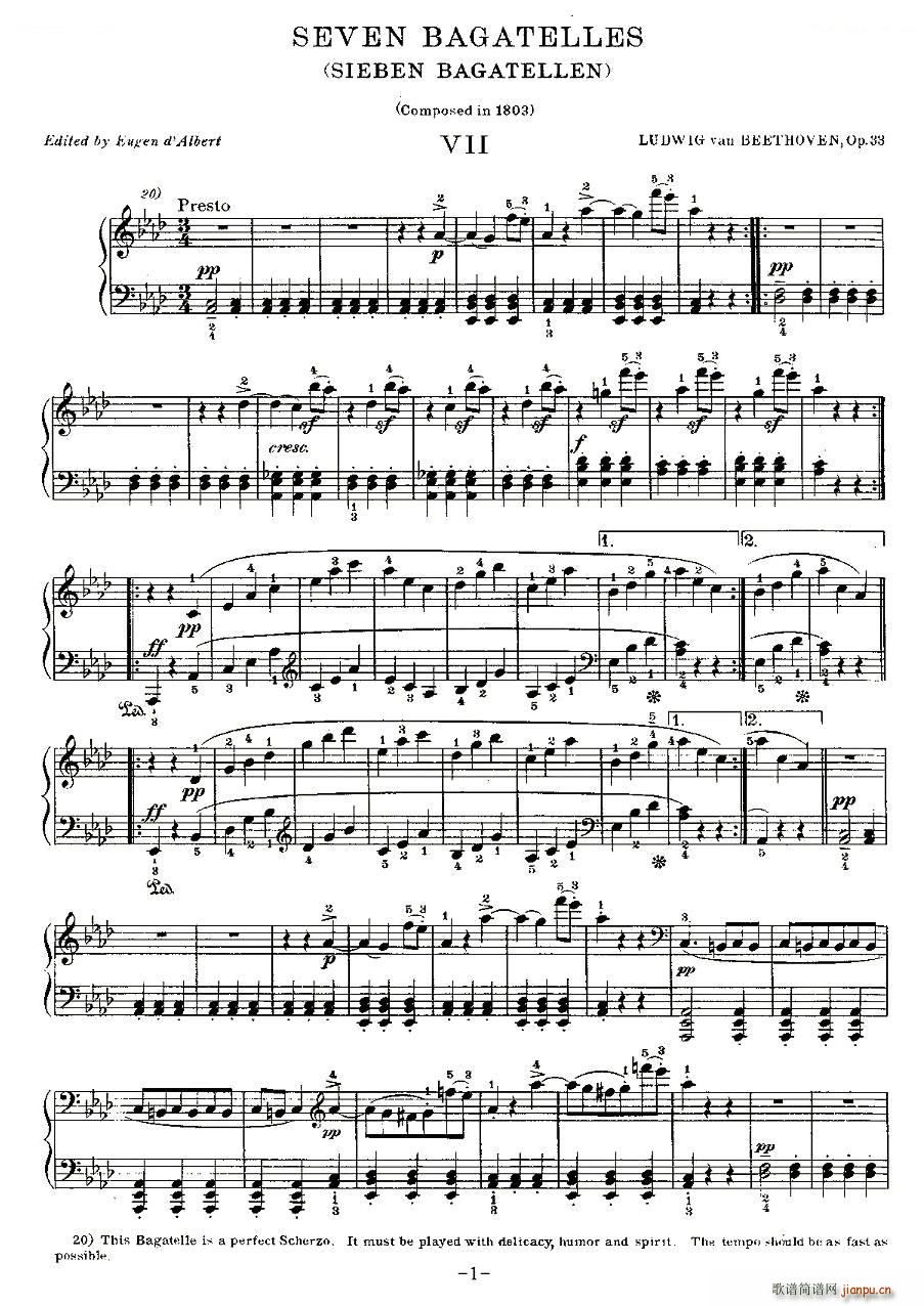 ؐ������СƷ Bagatelles Op 33 ֮��(����V)1