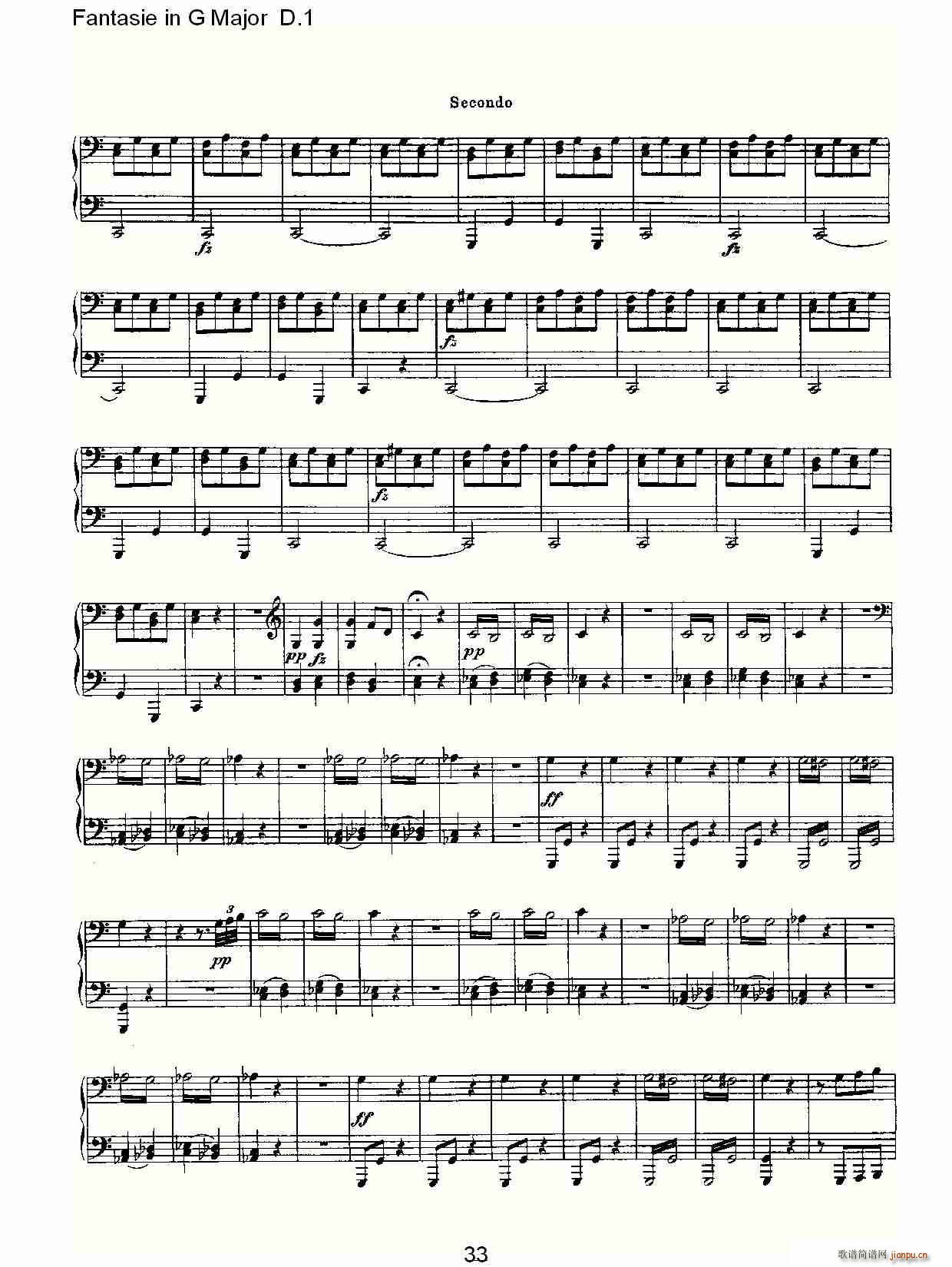 Fantasie in G Major D.1(ʮ�ּ�����)33
