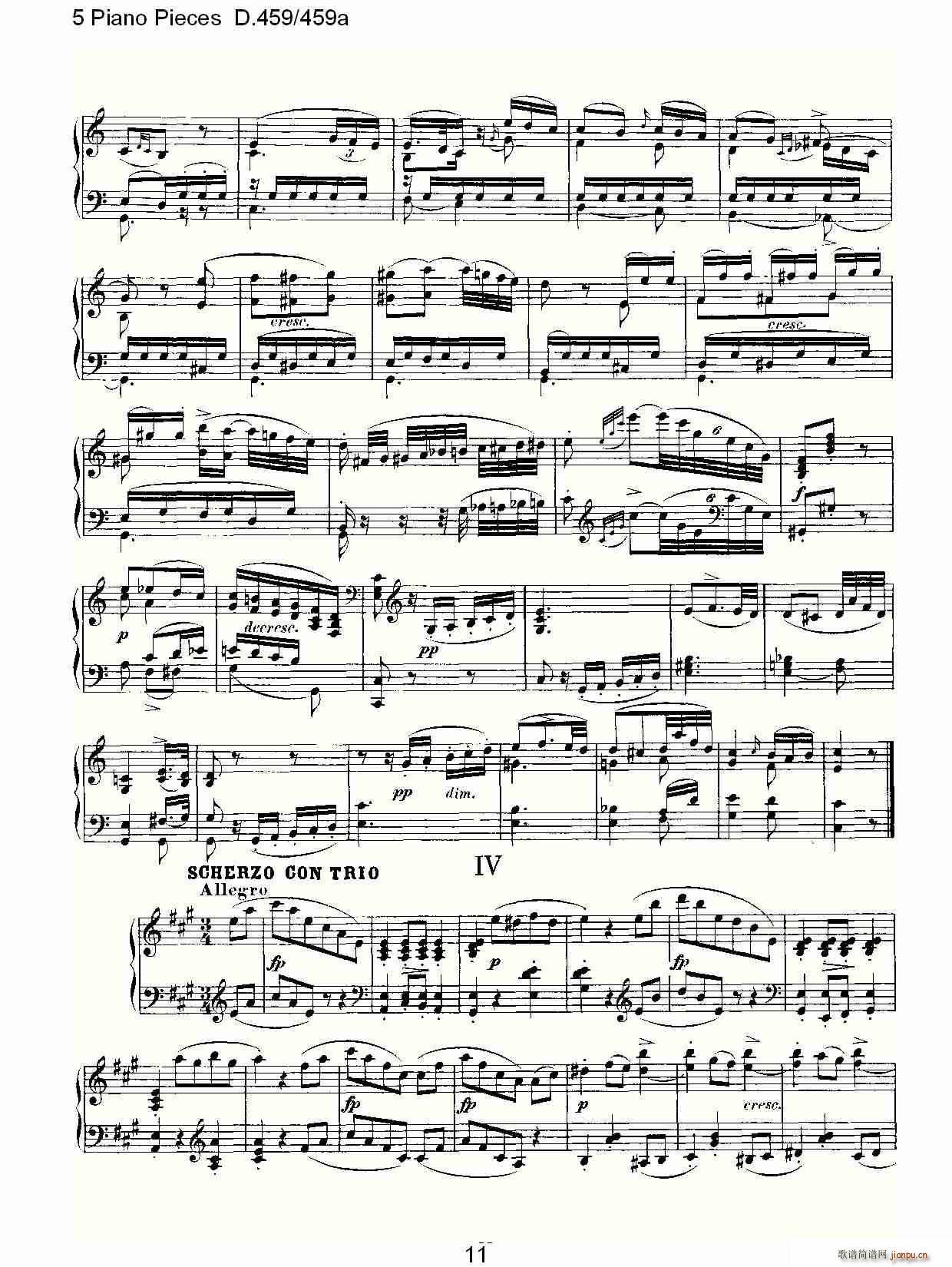 5 Piano Pieces D.459459a(����V)11