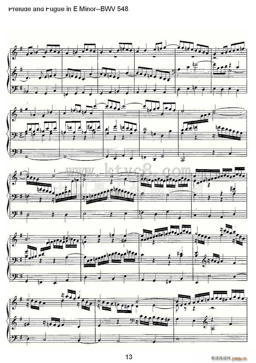 Prelude and Fugue in E Minor BWV 548 ���L(f��ng)���V(ʮ�ּ�����)13