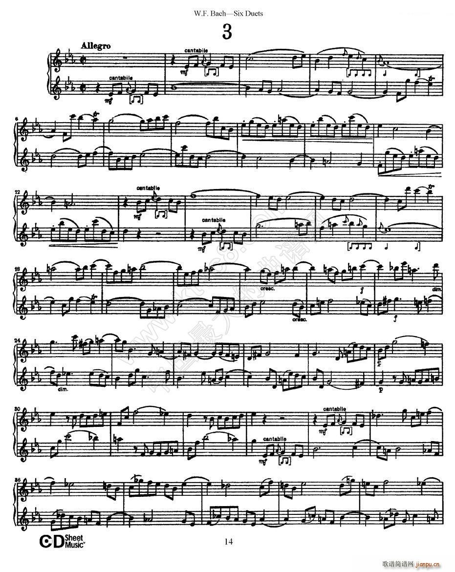 Six Duets 6�׶����� 3(���V)1