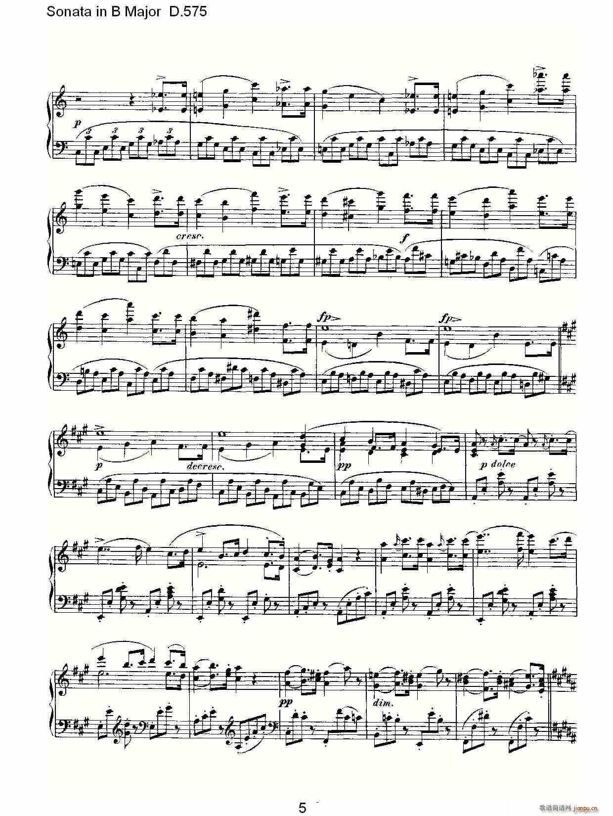 Sonata in B Major D.575(ʮ�ּ�����)5