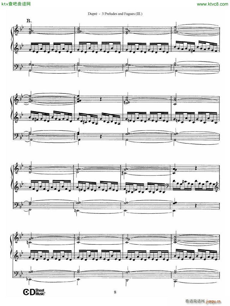 Dupr�� Prelude Fugue in G minor Op 7 No 3(����V)8