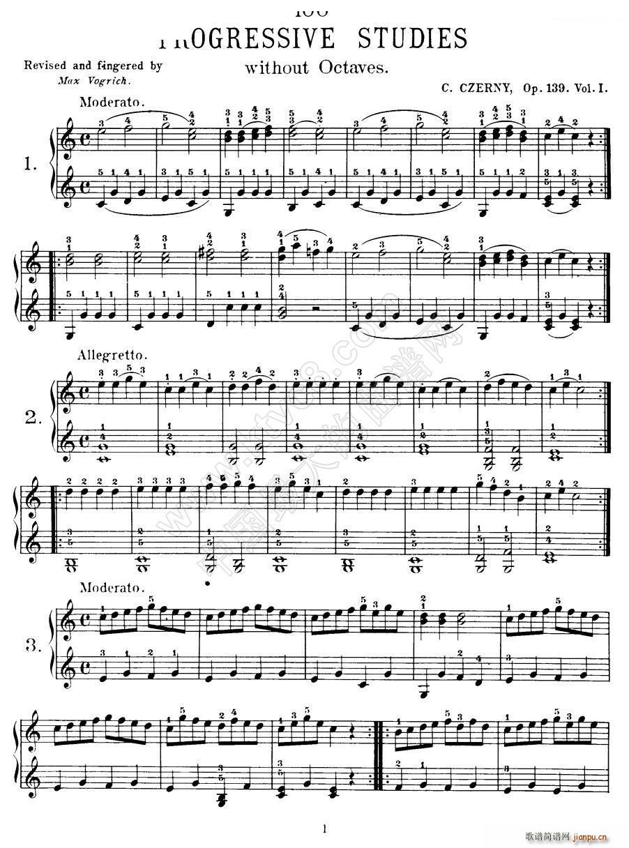 Czerny 100 Progressive Studies Op 139 1 21(����V)1