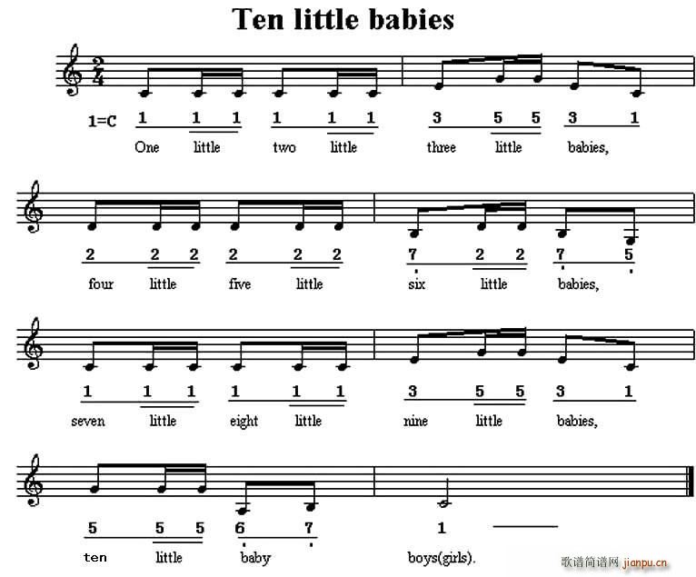 Ten little babies ʮ��(g��)Сͯ Ӣ�ă���(ʮ�ּ�����)1