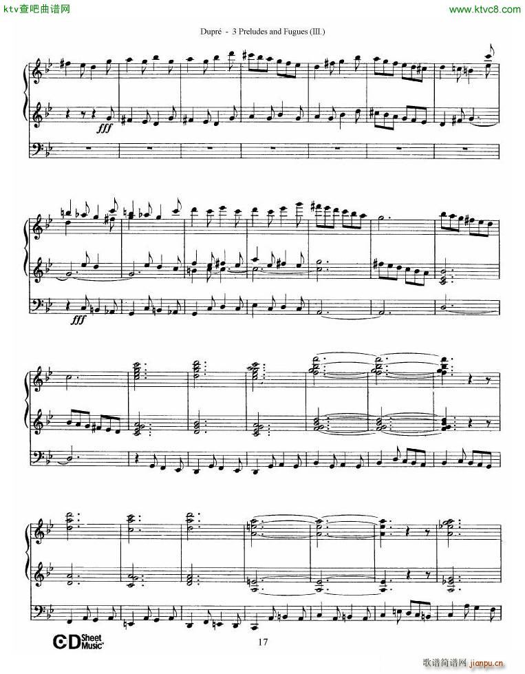 Dupr�� Prelude Fugue in G minor Op 7 No 3(����V)17