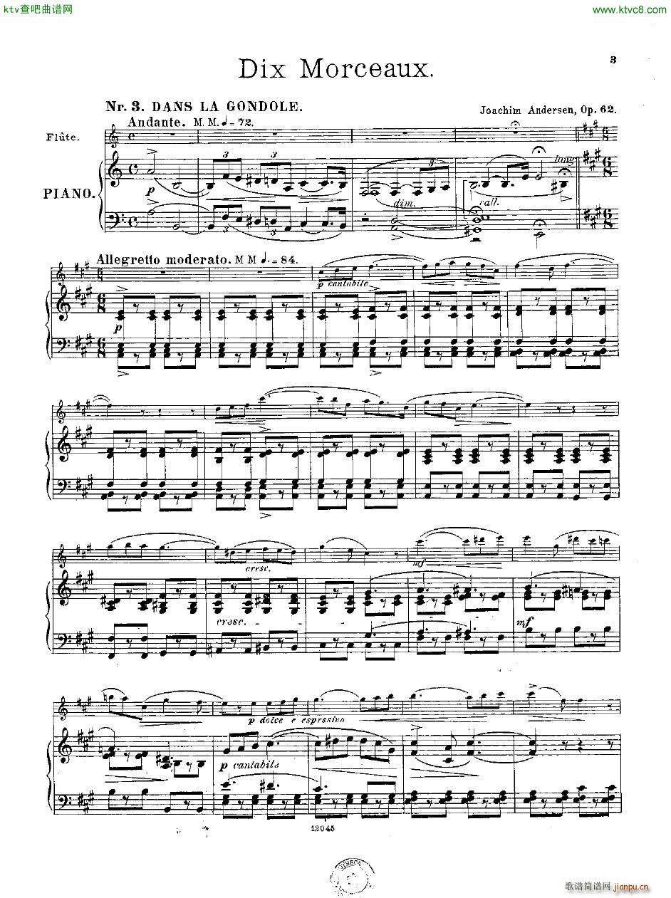 Andersen op 62 Dix Morceaux fl pno(����V)15