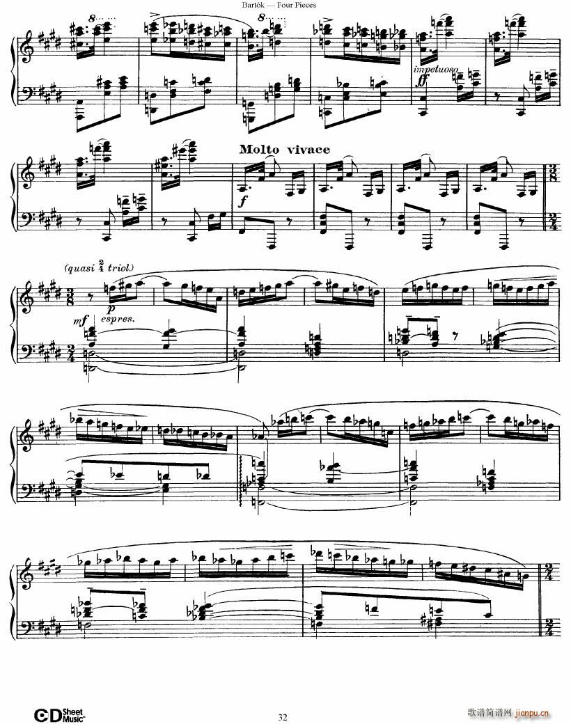 Bartok DD 71 Four Piano Pieces(����V)32