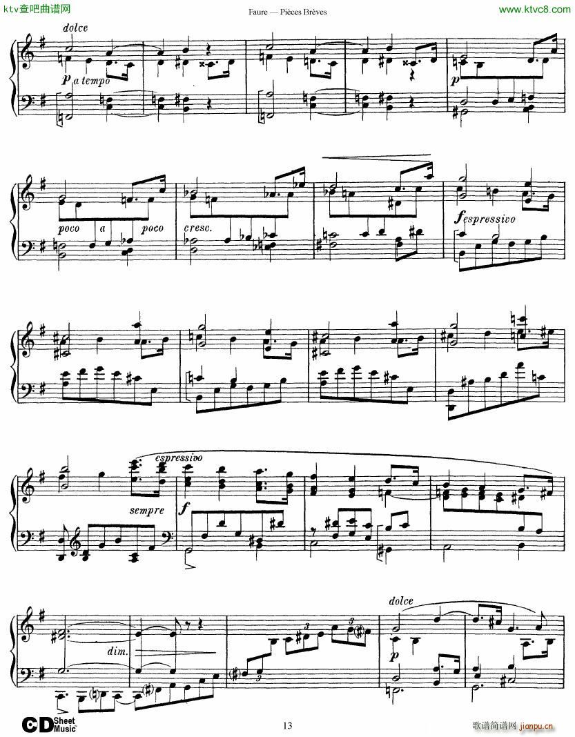Faure 8 Pieces Breves Op 84(����V)13