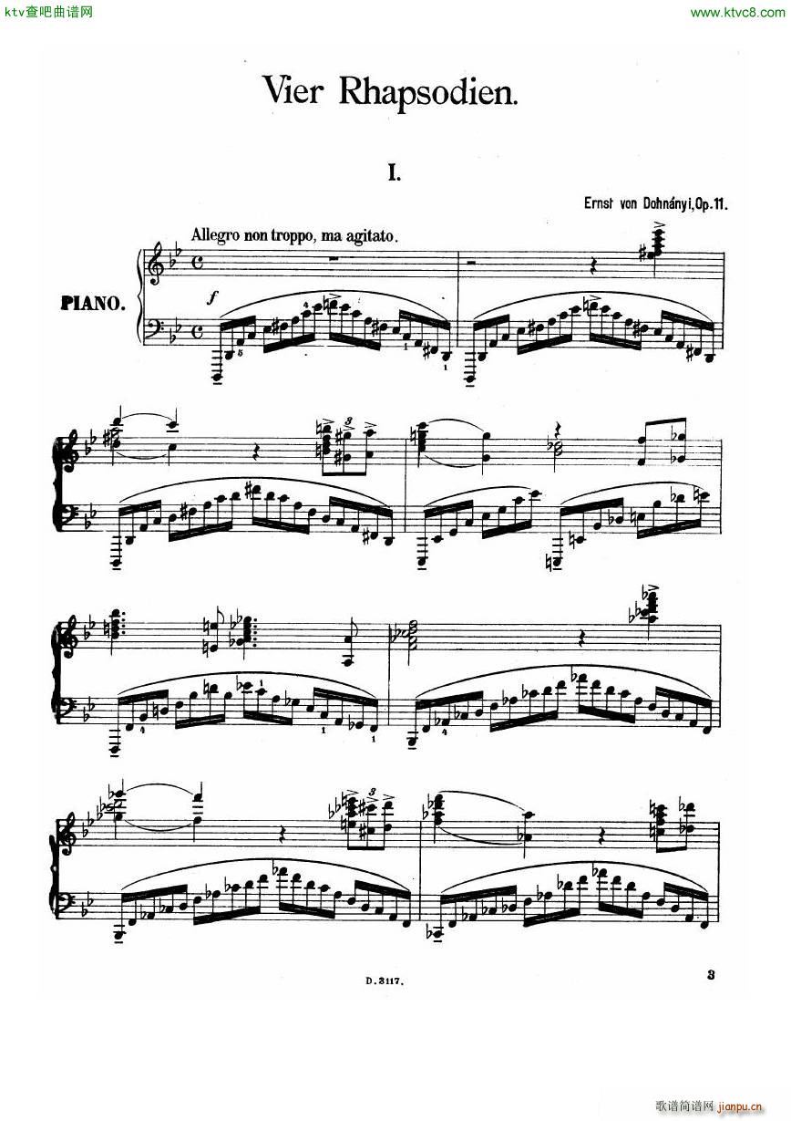 Dohn��nyi op 11 Four Rhapsodies(����V)1